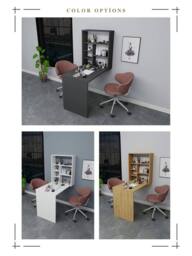 Destina Home Computer Desk with Shelves Space Saving Foldable Desk - Merril in Dark Grey - Size: 1 Pack - thumbnail 8