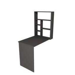 Destina Home Computer Desk with Shelves Space Saving Foldable Desk - Merril in Dark Grey - Size: 1 Pack - thumbnail 1