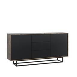 Mex Furniture LTD Sideboard Vista Loft 140cm - Rustic & Black Doors - thumbnail 9