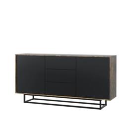 Mex Furniture LTD Sideboard Vista Loft 140cm - Rustic & Black Doors - thumbnail 8