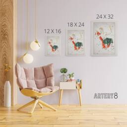 "Artery8 Vintage Cepheus Constellation Illustration Hall Canvas Wall Art Print in White - Size: W18"" x H24""" - thumbnail 4