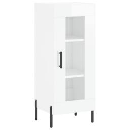 Berkfield Home Sideboard High Gloss White 34.5x34x90 cm Engineered Wood - thumbnail 1