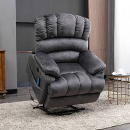 Matteo Electric Power Lift Recliner Armchair, Massage & Heat, Grey - thumbnail 8