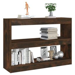 Berkfield Home Book Cabinet/Room Divider Smoked Oak 100x30x72 cm in Brown - Size: 100 x 30 x 72 cm - thumbnail 5