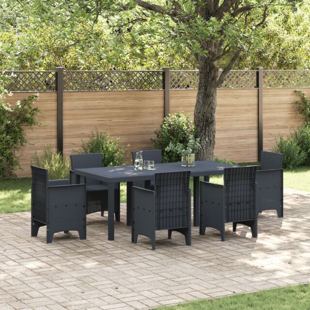 Berkfield Home Garden Table Anthracite 200x100x73 cm Poly Rattan - Size: 200 x 100 x 73 cm - image 1
