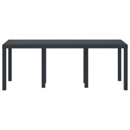 Berkfield Home Garden Table Anthracite 200x100x73 cm Poly Rattan - Size: 200 x 100 x 73 cm - thumbnail 5