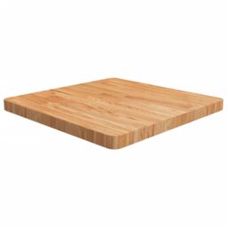 Berkfield Home Square Table Top Light Brown 60x60x4cm Treated Solid Wood Oak - Size: 60 x 60 x 4 cm - thumbnail 1