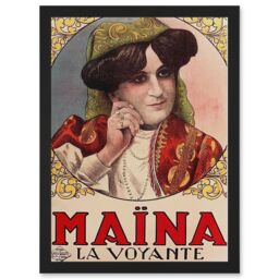 Artery8 Galice 1930 Advert Maina Seer Voyante Monica Apartment Friends Artwork Framed Wall Art Print A4 in Black - thumbnail 1
