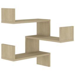 Berkfield Home Wall Corner Shelf 2 pcs Sonoma Oak 40x40x50 cm Engineered Wood in Brown - Size: 40 x 40 x 50 cm - thumbnail 5