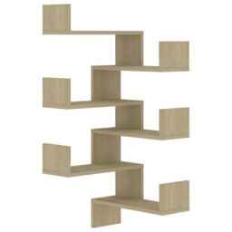 Berkfield Home Wall Corner Shelf 2 pcs Sonoma Oak 40x40x50 cm Engineered Wood in Brown - Size: 40 x 40 x 50 cm - thumbnail 2
