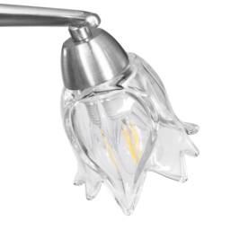 Berkfield Home Elegant Ceiling Lamp with Transparent Glass Shades for 3 E14 Bulb in Silver - thumbnail 6