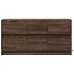 Berkfield Home TV Cabinet with LED Brown Oak 100x34x50 cm Engineered Wood - Size: 100 x 34 x 50 cm - thumbnail 6
