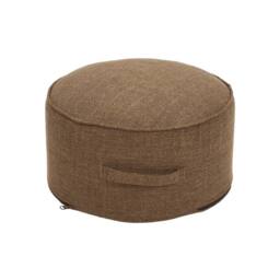 KORVIXA Brown Round Linen Bean Bag Pouf Ottoman Footstool Stool for Sofa - Size: 100 cm x 100 cm - thumbnail 4