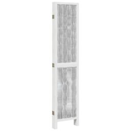 Berkfield Home Room Divider 5 Panels White Solid Wood Paulownia - thumbnail 5