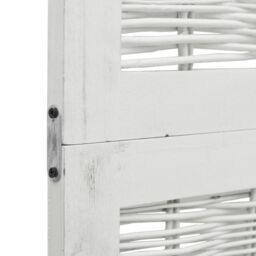 Berkfield Home Room Divider 5 Panels White Solid Wood Paulownia - thumbnail 6