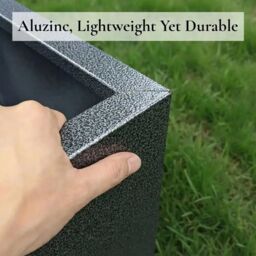 Access Garden Products 50cm Mottled Zinc Galvanised Silver & Black Textured Square Planter - thumbnail 9
