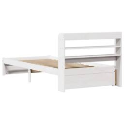 Berkfield Home Bed Frame with Headboard without Mattress White 75x190 cm Small Single - thumbnail 8