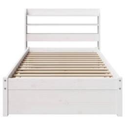 Berkfield Home Bed Frame with Headboard without Mattress White 75x190 cm Small Single - thumbnail 4