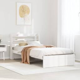 Berkfield Home Bed Frame with Headboard without Mattress White 75x190 cm Small Single - thumbnail 2