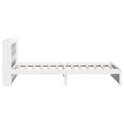 Berkfield Home Bed Frame with Headboard without Mattress White 75x190 cm Small Single - thumbnail 7