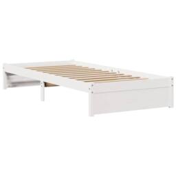 Berkfield Home Bed Frame with Headboard without Mattress White 75x190 cm Small Single - thumbnail 5
