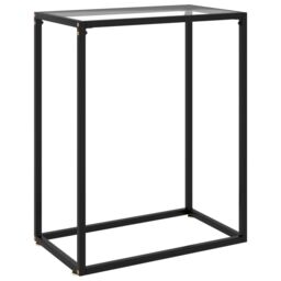 Berkfield Home Console Table Transparent 60x35x75 cm Tempered Glass in Clear - Size: 60 x 35 x 75 cm - thumbnail 1