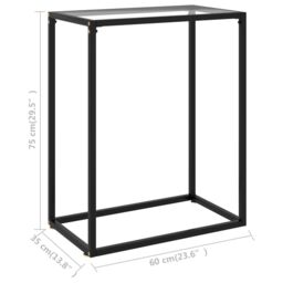 Berkfield Home Console Table Transparent 60x35x75 cm Tempered Glass in Clear - Size: 60 x 35 x 75 cm - thumbnail 6