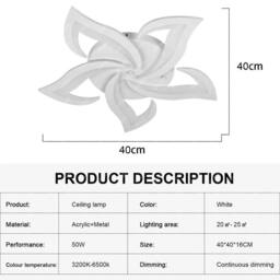 EONLION Modern LED Ceiling Light Flower Chandelier Lamp in White - thumbnail 2