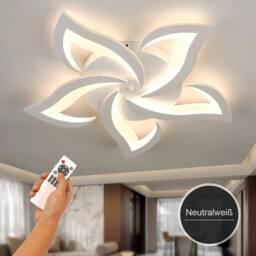 EONLION Modern LED Ceiling Light Flower Chandelier Lamp in White - thumbnail 3