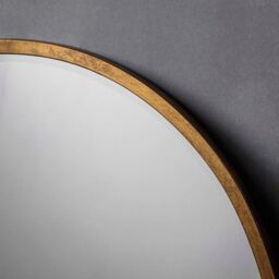 Agenzia 14 Large Antique Gold Round Metal Mirror 80cm Diameter - thumbnail 2