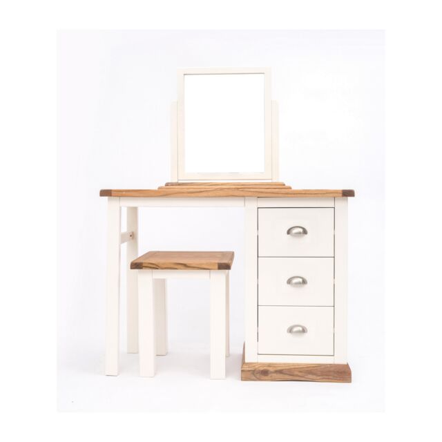 Cabinet Bits Tropea 3 Drawer Dressing Table Set Chrome Cup Handle in Off-White - image 1