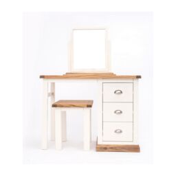 Cabinet Bits Tropea 3 Drawer Dressing Table Set Chrome Cup Handle in Off-White - thumbnail 1