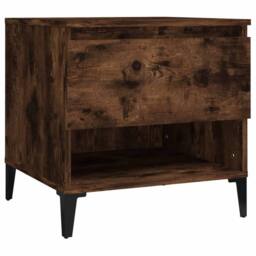Berkfield Home Side Table Smoked Oak 50x46x50 cm Engineered Wood in Brown - Size: 50 x 46 x 50 cm - thumbnail 1