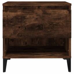 Berkfield Home Side Table Smoked Oak 50x46x50 cm Engineered Wood in Brown - Size: 50 x 46 x 50 cm - thumbnail 6