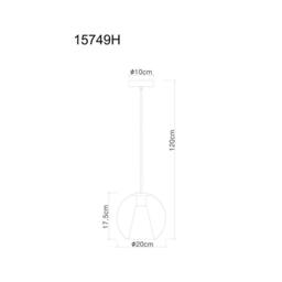 Netlighting Barry 20cm Dome Pendant Matt Black Ball Smoke Glass Shade 1x E27 - thumbnail 5
