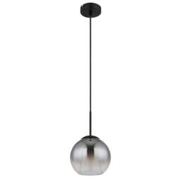 Netlighting Barry 20cm Dome Pendant Matt Black Ball Smoke Glass Shade 1x E27 - thumbnail 2