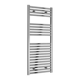 Bathroom Kingdom Diva Chrome Straight Heated Towel Rail 1200x500 in Silver