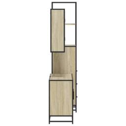 Berkfield Home 3 Piece Bathroom Furniture Set Sonoma Oak Engineered Wood in Brown - thumbnail 6