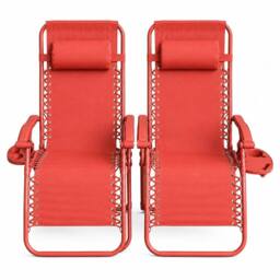 Neo Zero Gravity Recliner Garden Sun Loungers in Coral - thumbnail 9