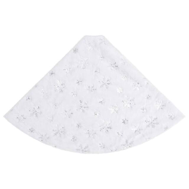 Berkfield Home Luxury Christmas Tree Skirt White 90 cm Faux - image 1