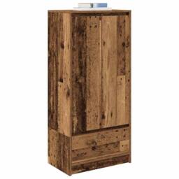 Berkfield Home Cabinet with Drawer Old Wood 55.5x34x119.5 cm Engineered Wood in Brown - thumbnail 4