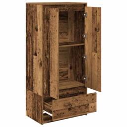 Berkfield Home Cabinet with Drawer Old Wood 55.5x34x119.5 cm Engineered Wood in Brown - thumbnail 5