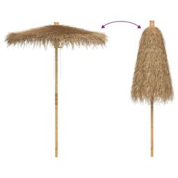 Berkfield Home Tiki Umbrella with Banana Leaf Canopy 180 cm Bamboo - thumbnail 5
