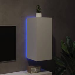 Berkfield Home TV Wall Cabinet with LED Lights White 30.5x35x70 cm - thumbnail 4