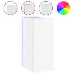 Berkfield Home TV Wall Cabinet with LED Lights White 30.5x35x70 cm - thumbnail 1