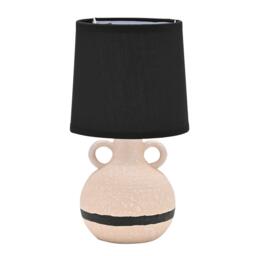 Natural & Black Vase Lamp - 28cm