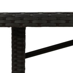 Berkfield Home Garden Table with Glass Top Black 190x80x75 cm Poly Rattan - Size: 190 x 80 x 75 cm - thumbnail 9