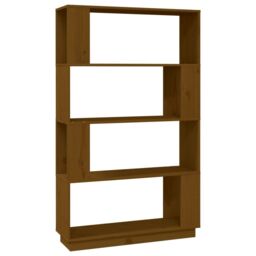 Berkfield Home Book Cabinet/Room Divider Honey Brown 80x25x132 cm Solid Wood - Size: 80 x 25 x 132 cm - thumbnail 2