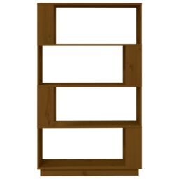 Berkfield Home Book Cabinet/Room Divider Honey Brown 80x25x132 cm Solid Wood - Size: 80 x 25 x 132 cm - thumbnail 5