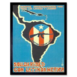 "Artery8 Determination Latin America Cuba Revolution 12x16"" Framed Art Print in Blue - Size: W12"" x H16""" - thumbnail 1